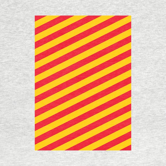Liverpool Red and Yellow  Angled Stripes by Culture-Factory